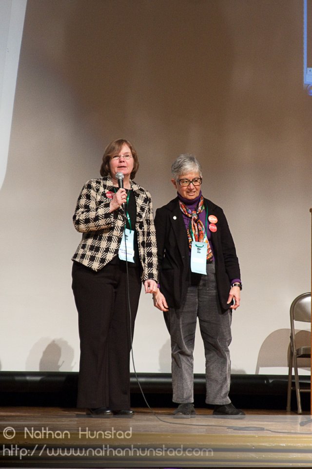 Diane Loeffler and Phyllis Kahn speak on behalf of Margaret Ande